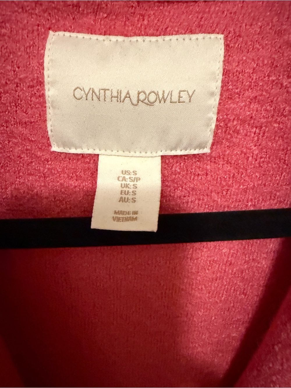 Cynthia Rowley Bouclé Knit Sweater Coat – Vibrant Pink - Wool Blend- Size Small - Picture 3 of 6